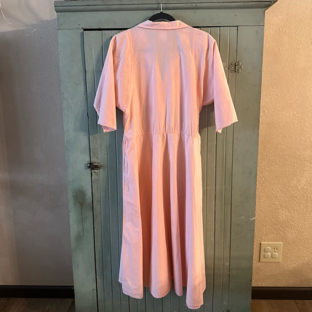 Vintage 80’s Cabrais Women’s Light Pink Button Up Dress - Picture 5 of 5